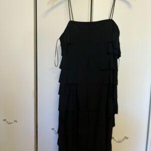 Elegant Black Tiered Dress perfect new year evening outfit